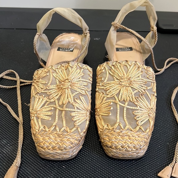 Stuart Weitzman Boho Tie Up Espadrilles Sandals Size 8.5 B - Picture 15 of 16